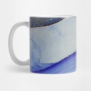 Blue, Grey and Black Abstract Art Mug